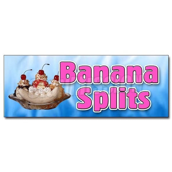 BANANA SPLITS DECAL sticker ice cream sundae soda homemade creamy dessert, D-36 Banana Splits